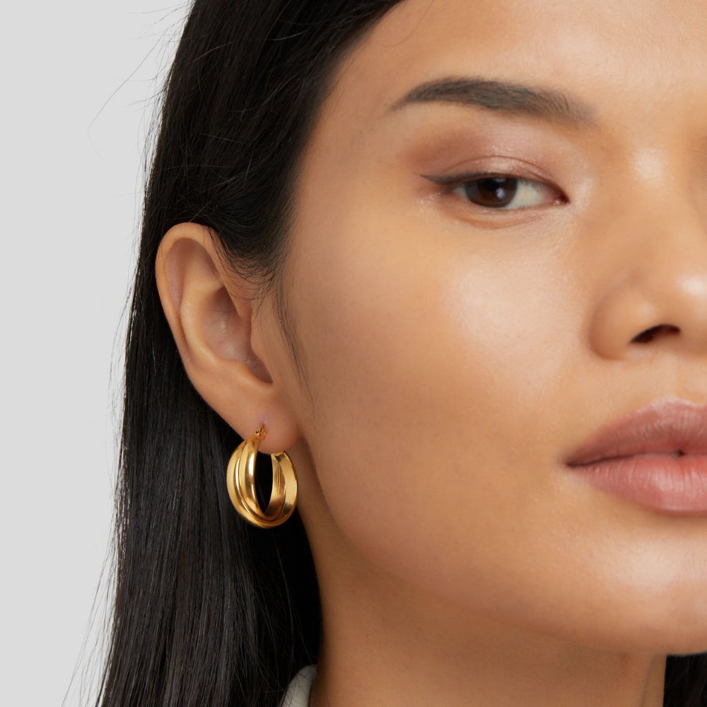 Talia Gold-Tone Hoop Earrings