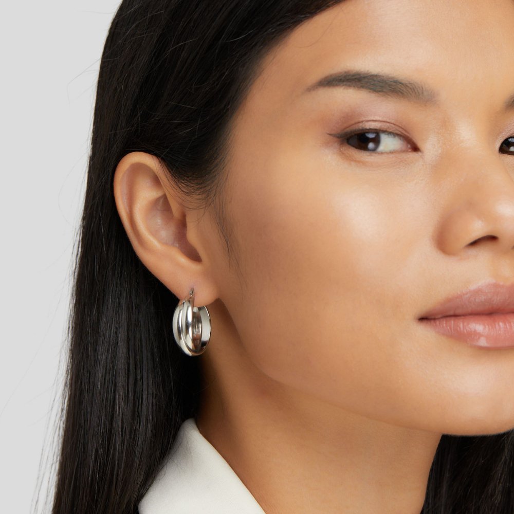 Talia Silver-Tone Hoops