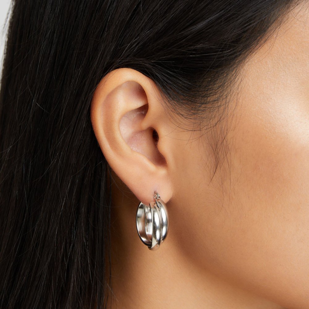 Talia Silver-Tone Hoops