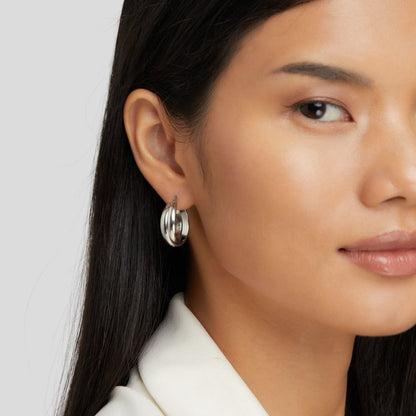 Talia Silver-Tone Hoops