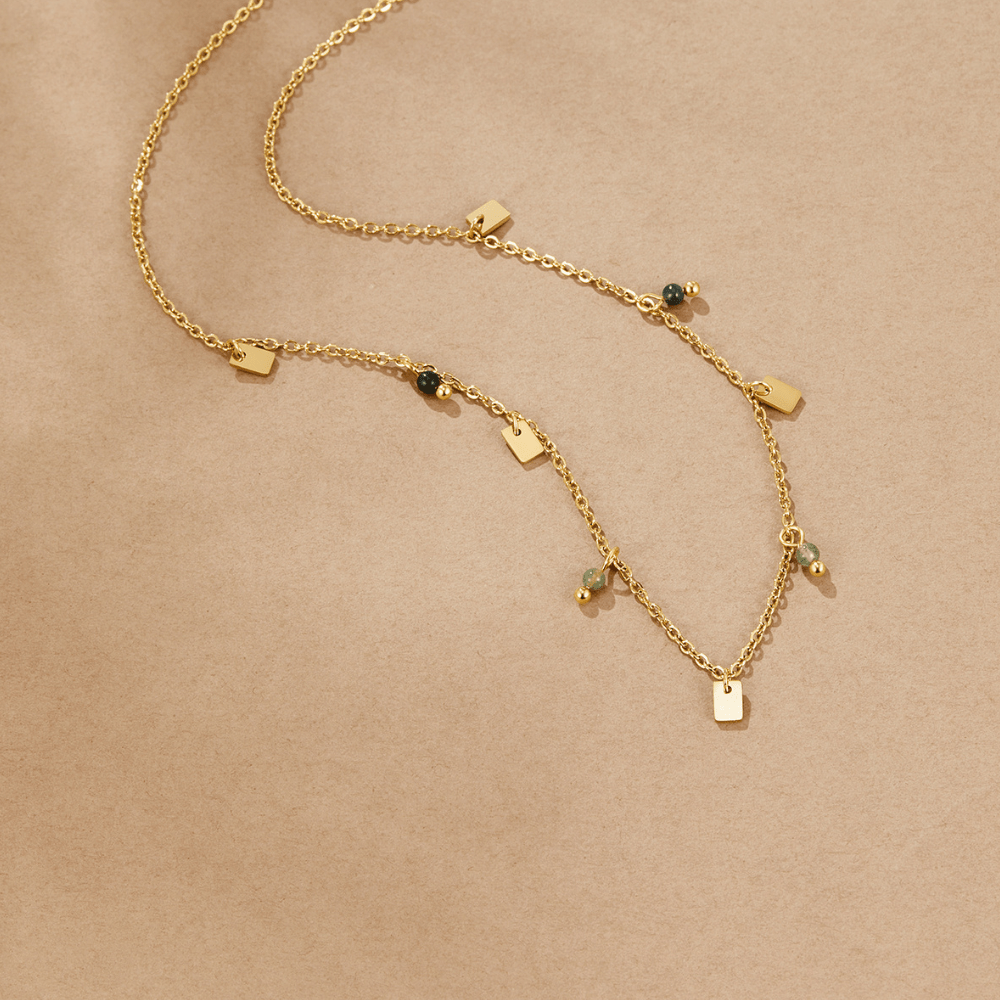 Tara Gold-Tone Square Droplet Necklace