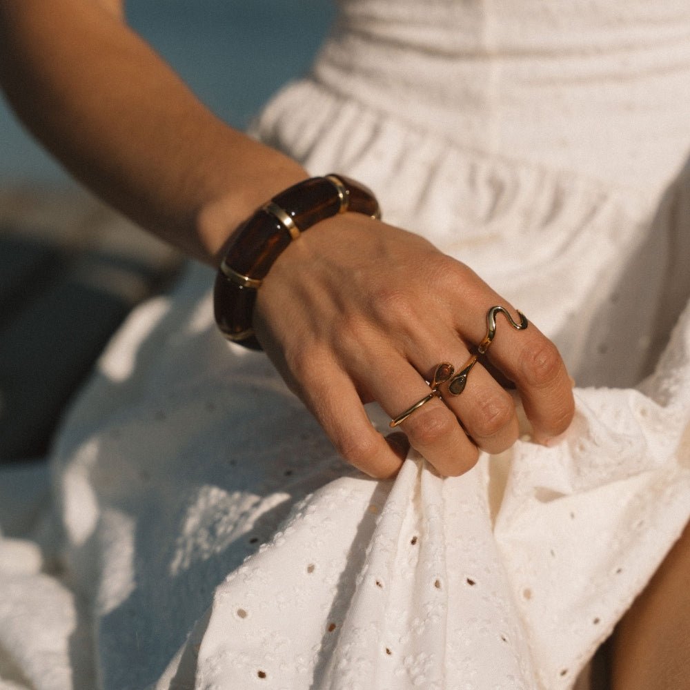 Tiger Eye Wrap Ring