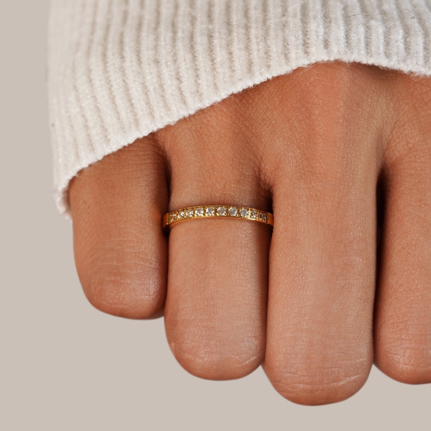 Timeless Gold-Tone Crystal Ring