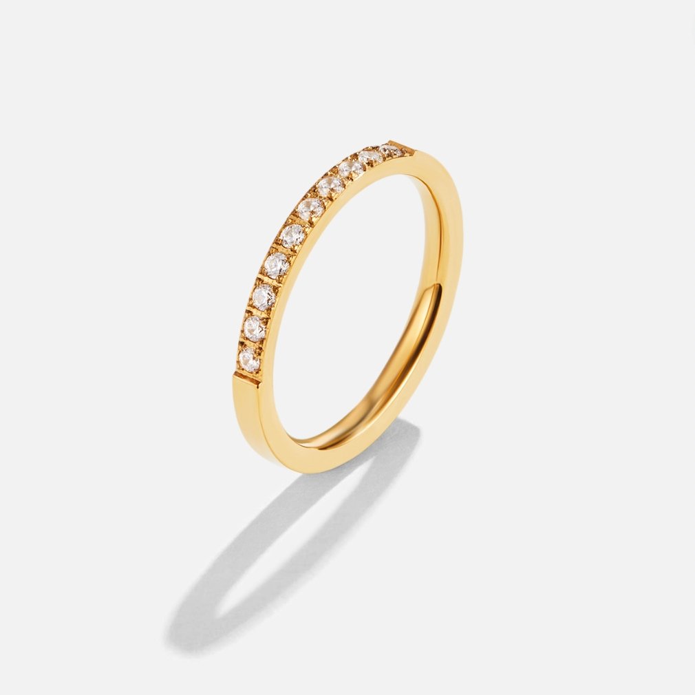 Timeless Gold-Tone Crystal Ring