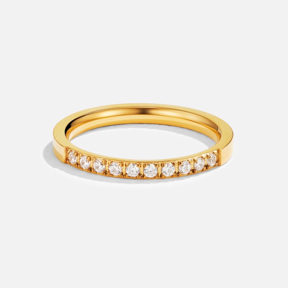 Timeless Gold-Tone Crystal Ring