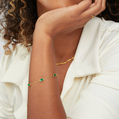 Trinity Emerald Green Bracelet
