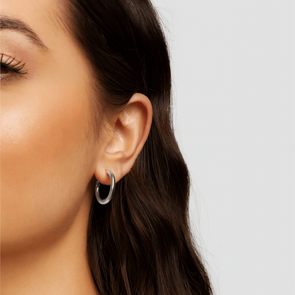 Silver-Tone Triple Hoop Set