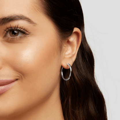 Silver-Tone Triple Hoop Set