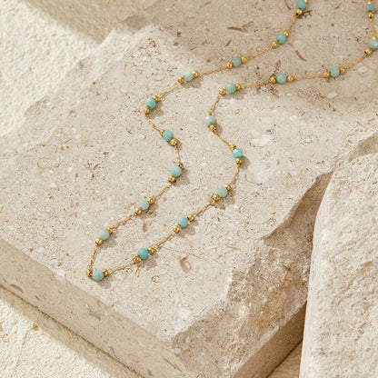 Turquoise Beaded Chain Necklace
