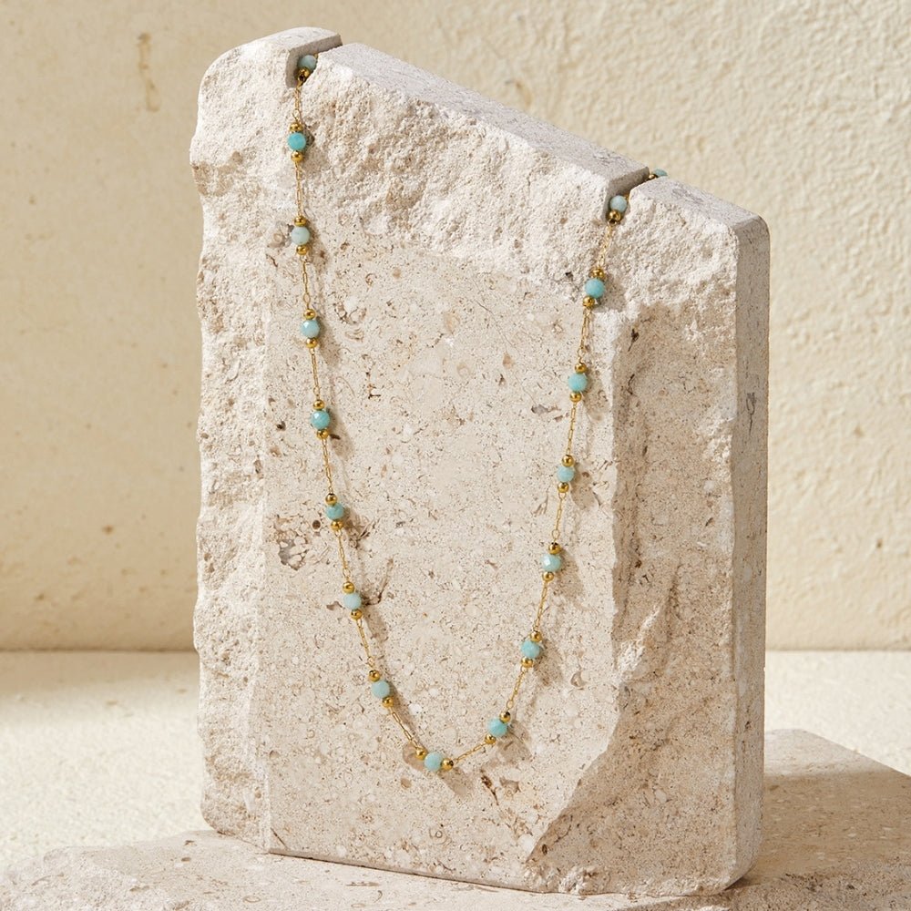Turquoise Beaded Chain Necklace