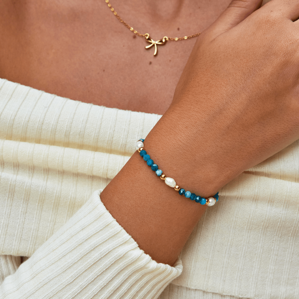 Turquoise and Pearl Beaded Bracelet