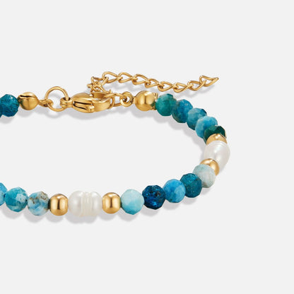 Turquoise and Pearl Beaded Bracelet