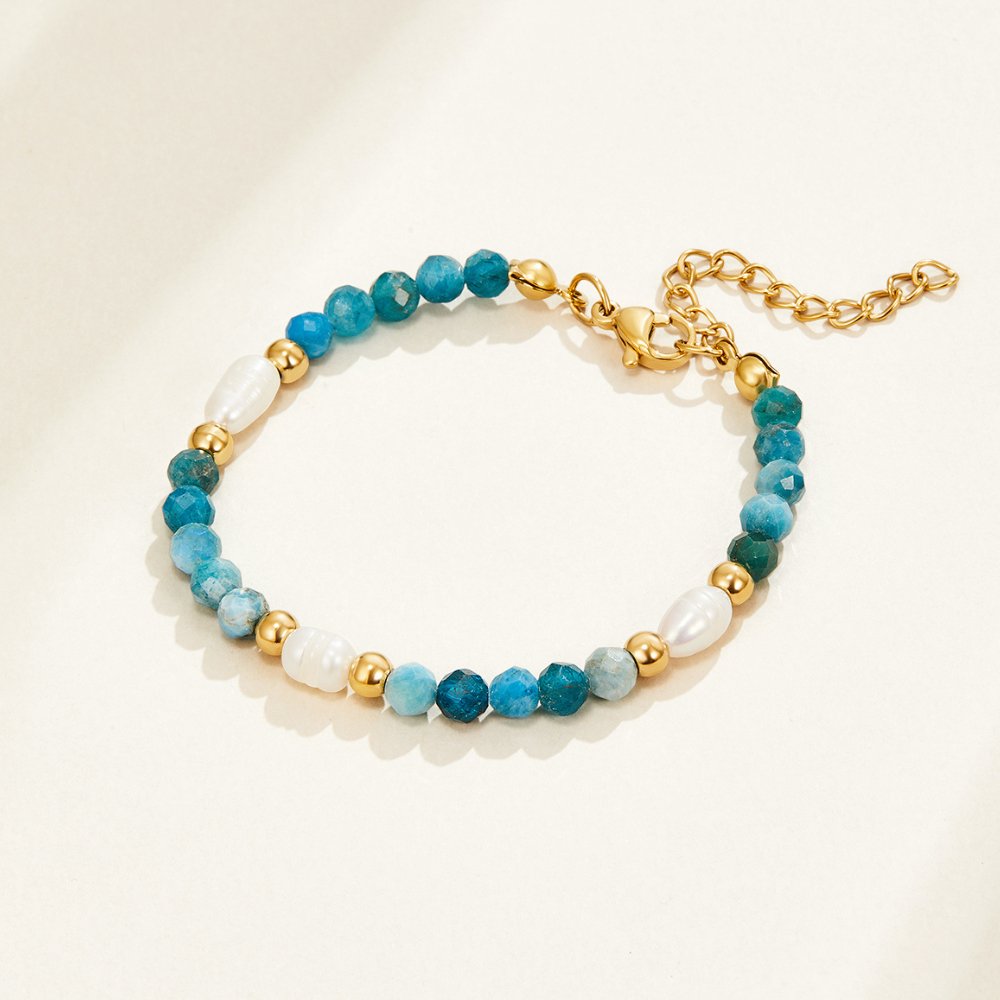 Turquoise and Pearl Beaded Bracelet