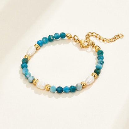Turquoise and Pearl Beaded Bracelet