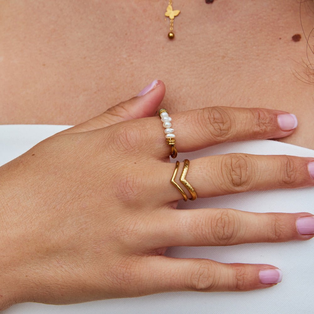 Twisted Freshwater Pearl Ring