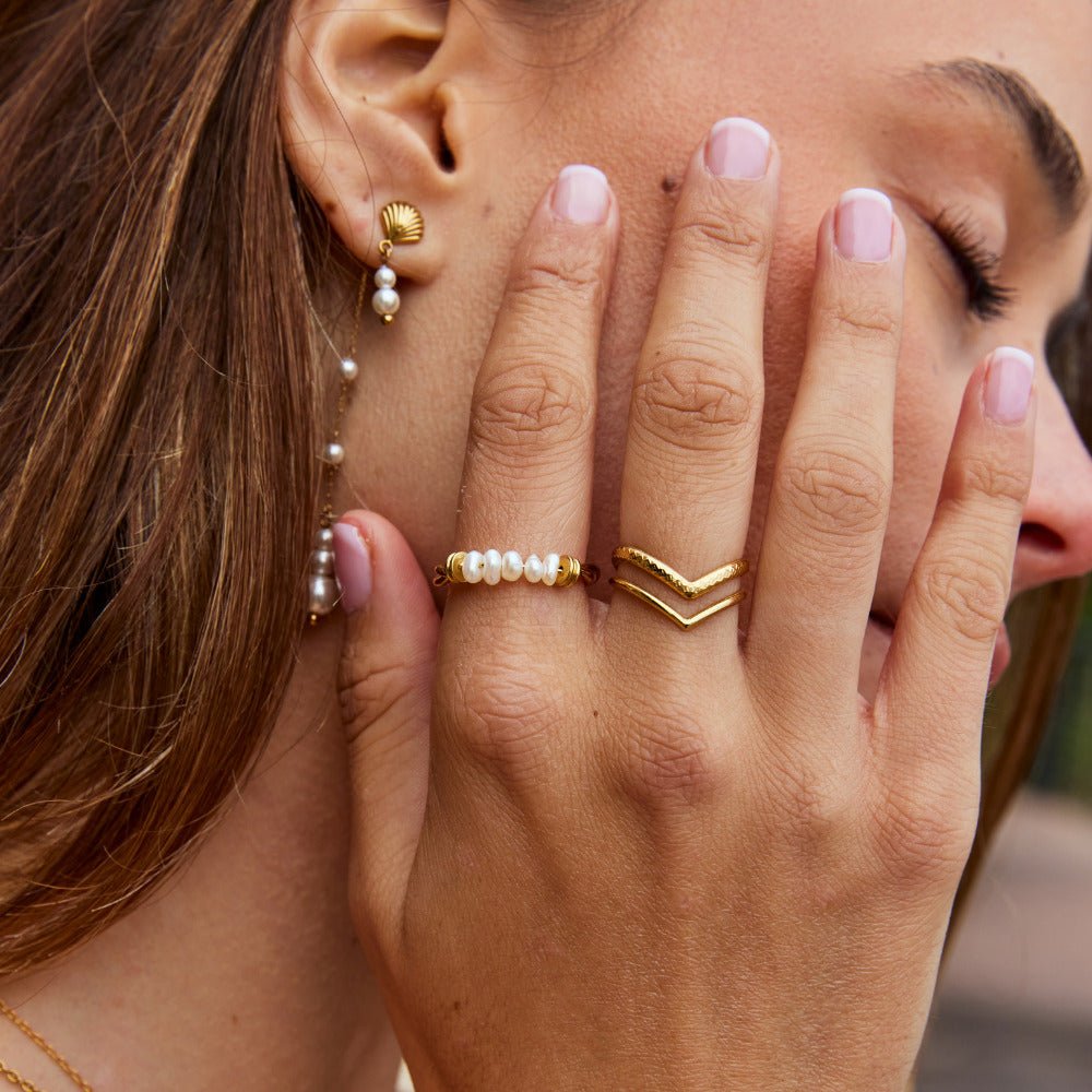 Twisted Freshwater Pearl Ring