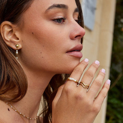 Twisted Freshwater Pearl Ring