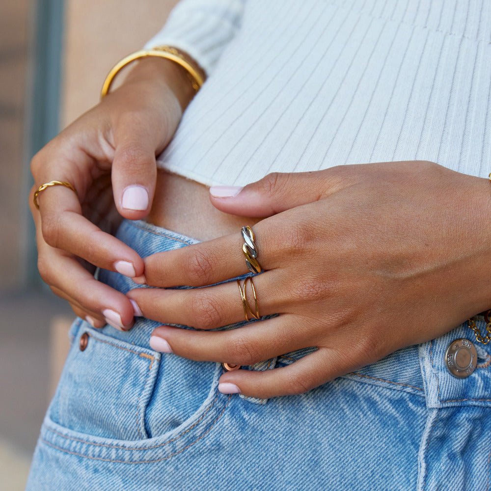 Ella Twisted Two-Tone Ring
