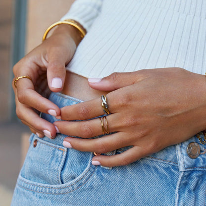 Ella Twisted Two-Tone Ring