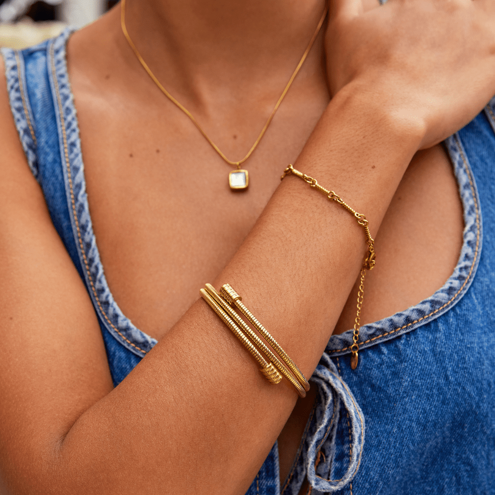 Twisted Gold-Tone Rope Bracelet