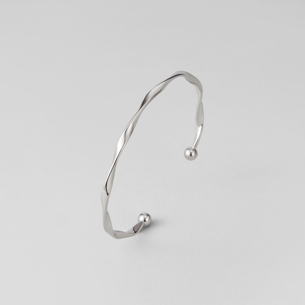 Twisted Silver-Tone Bangle