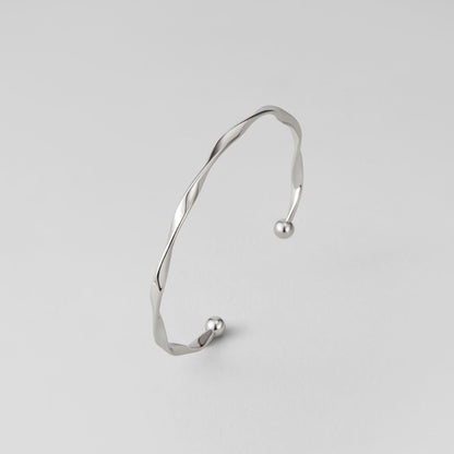 Twisted Silver-Tone Bangle