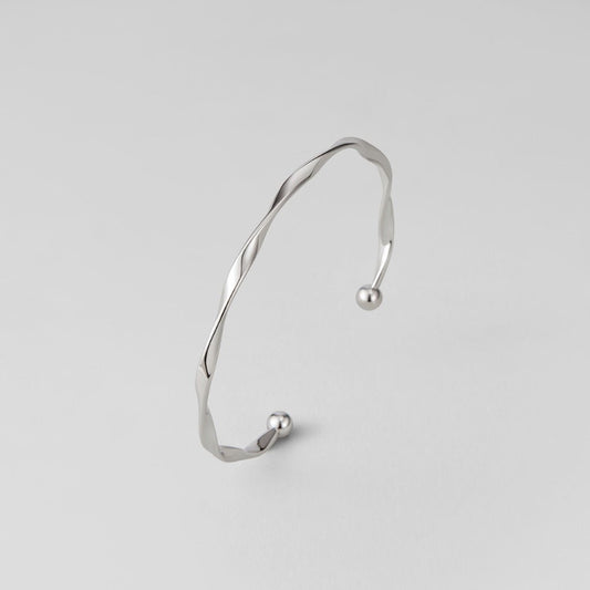 Twisted Silver-Tone Bangle