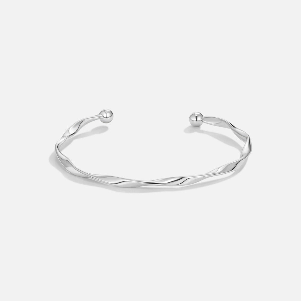 Twisted Silver-Tone Bangle