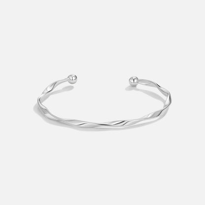 Twisted Silver-Tone Bangle