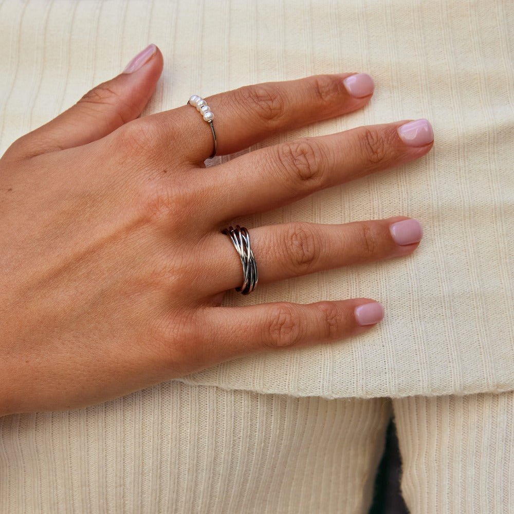 Mia Twisted Silver-Tone Ring