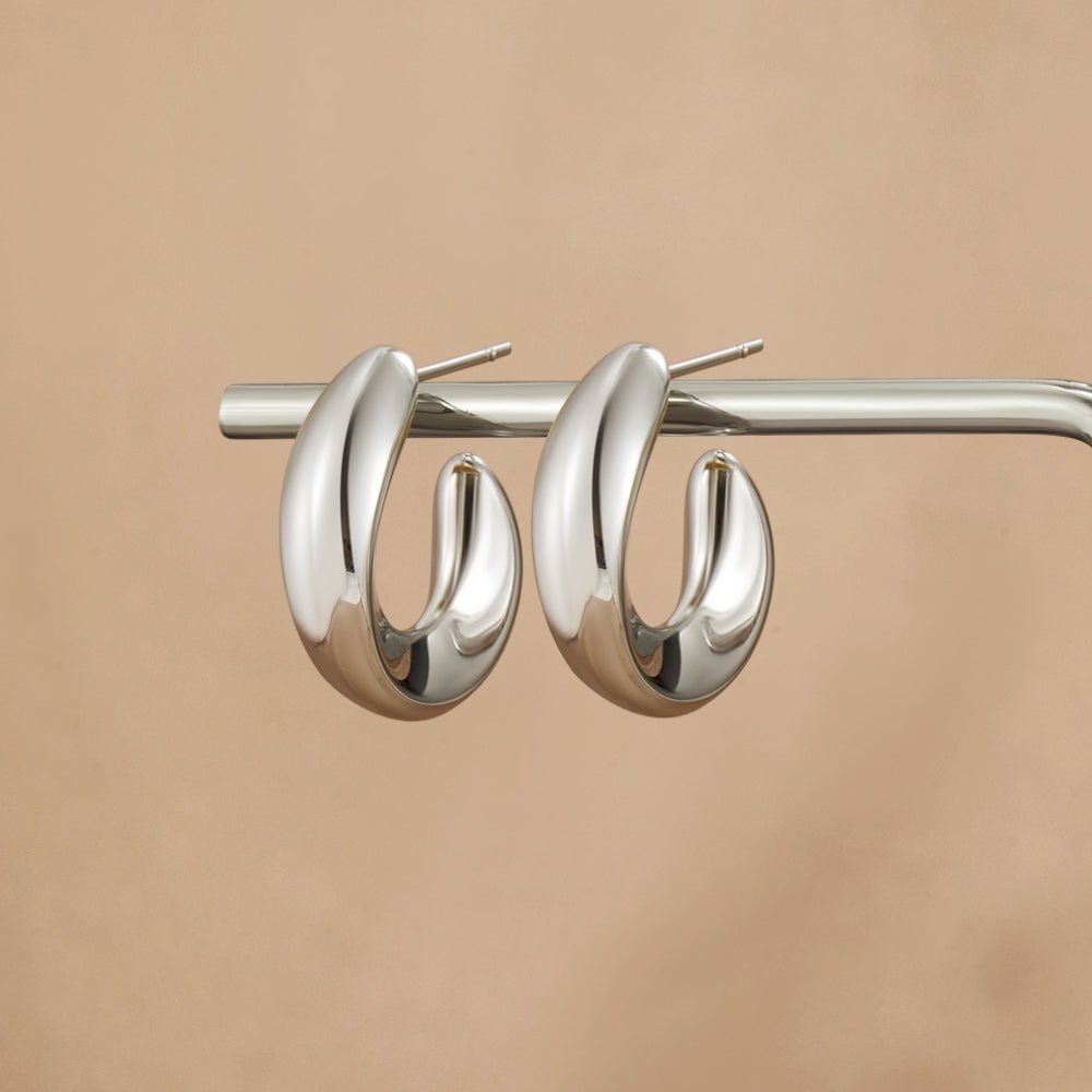 Sarah Silver-Tone Twisted Hoop Earrings