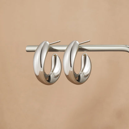 Sarah Silver-Tone Twisted Hoop Earrings