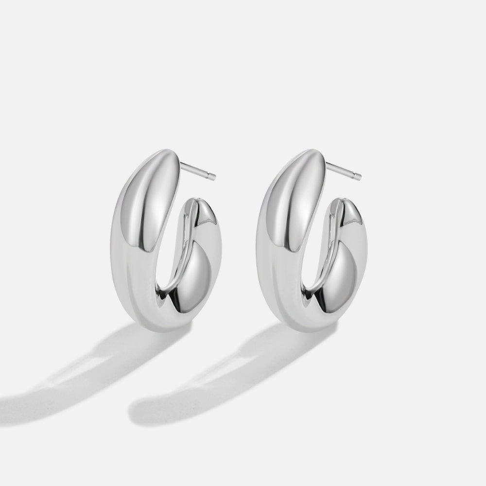 Sarah Silver-Tone Twisted Hoop Earrings