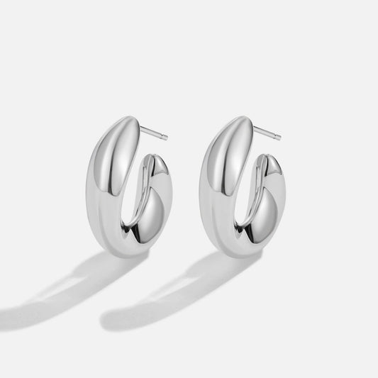 Sarah Silver-Tone Twisted Hoop Earrings