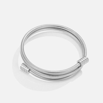 Twisted Silver-Tone Rope Bracelet