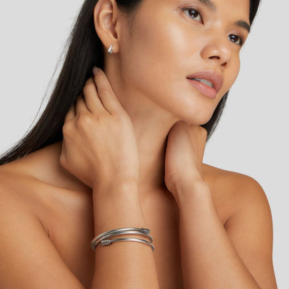 Twisted Silver-Tone Rope Bracelet