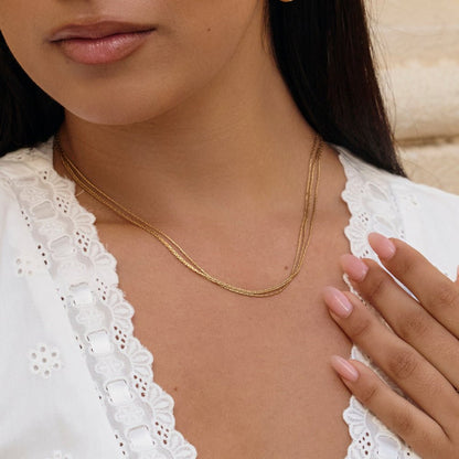 Vina Gold-Tone Multi Layered Chain Necklace
