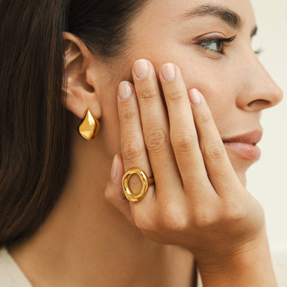 Vina Molten Gold-Tone Ring