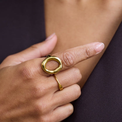 Vina Molten Gold-Tone Ring