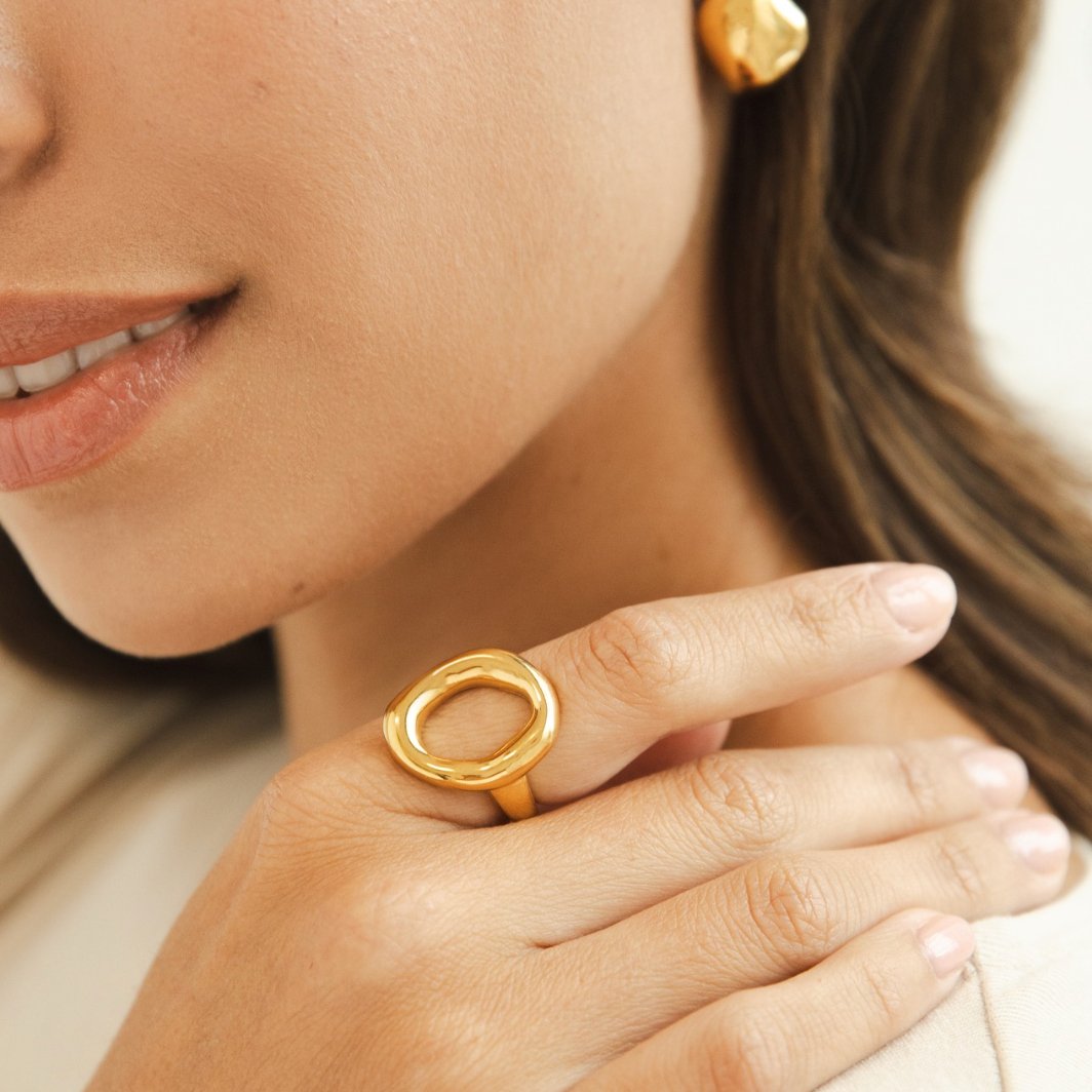 Vina Molten Gold-Tone Ring