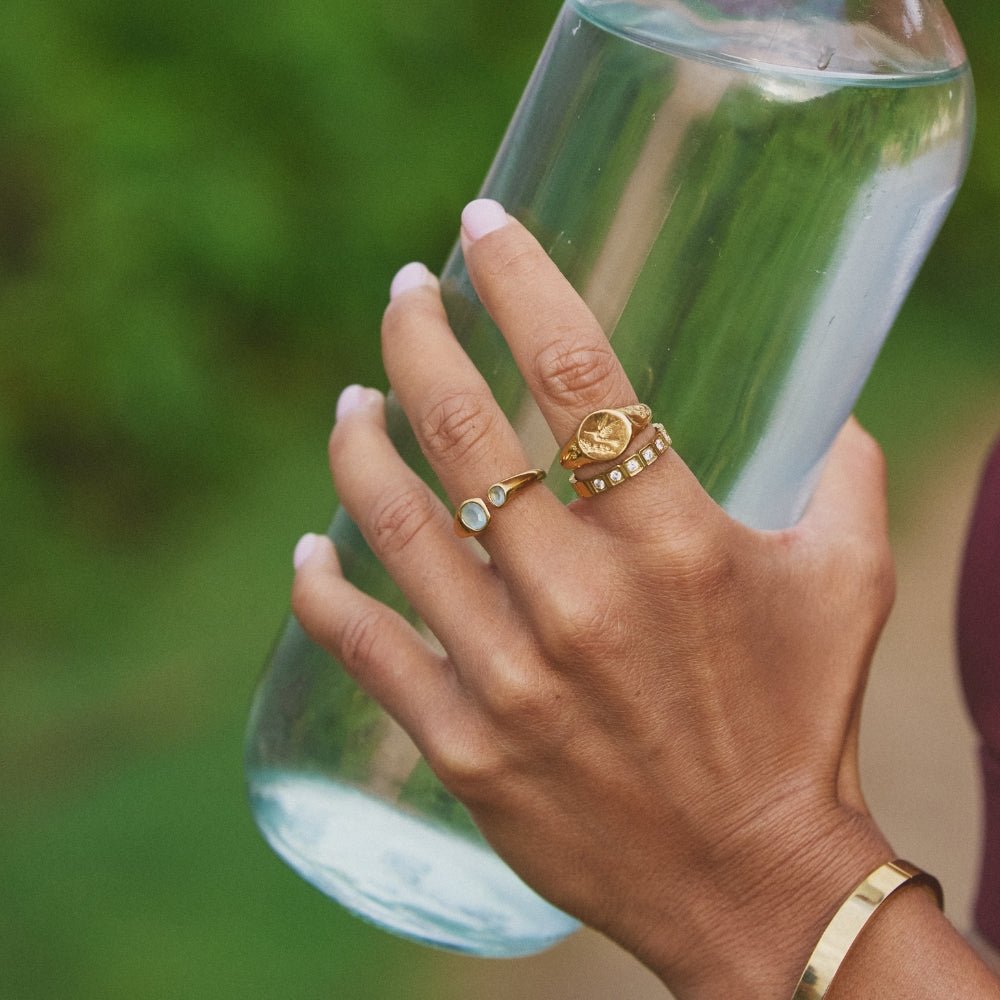Aquamarine Blue Vintage Wrap Ring