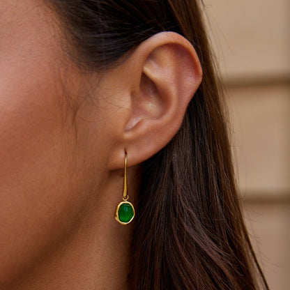 Vintage Emerald Green Drop Earrings