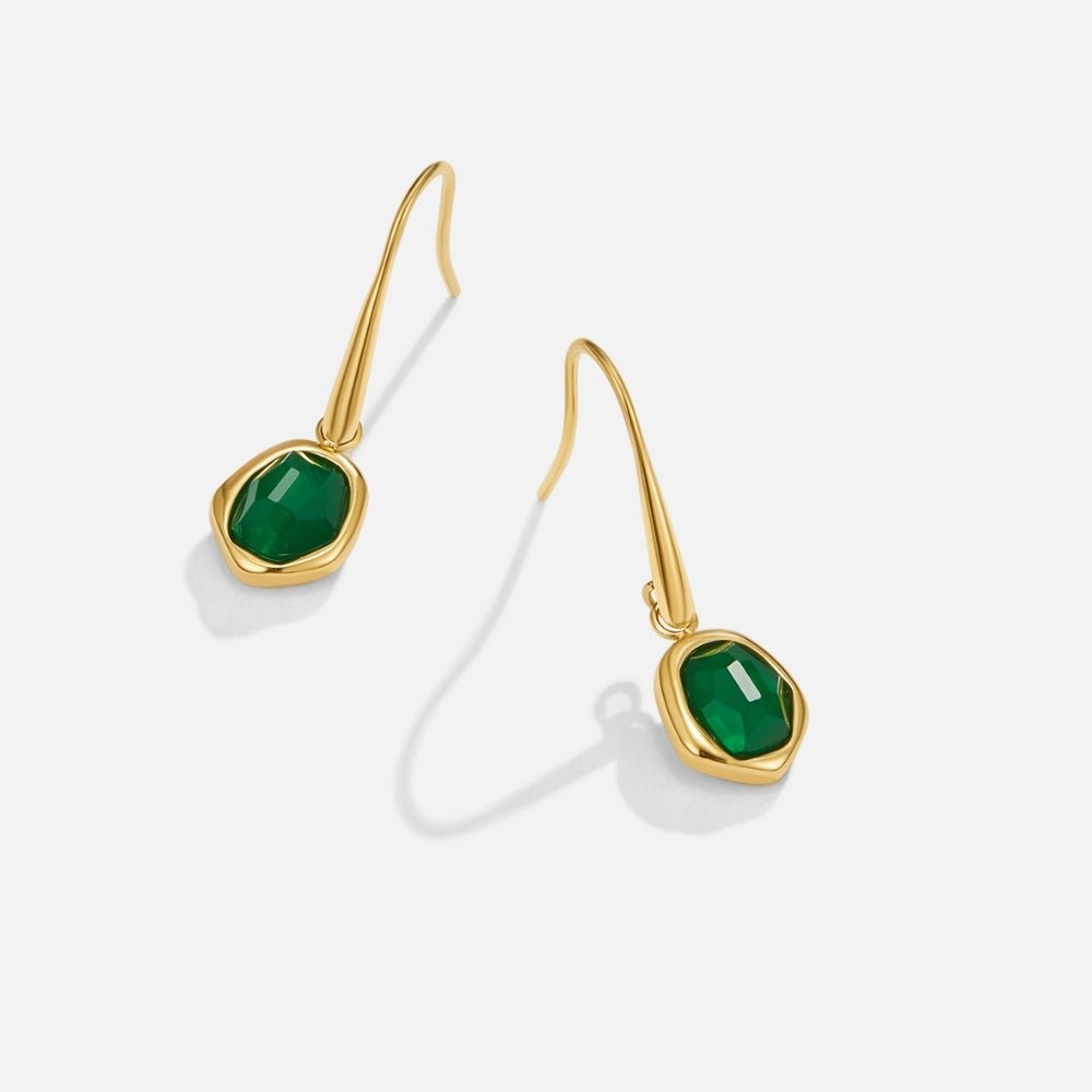 Vintage Emerald Green Drop Earrings