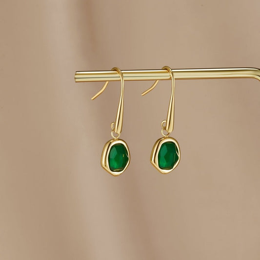 Vintage Emerald Green Drop Earrings