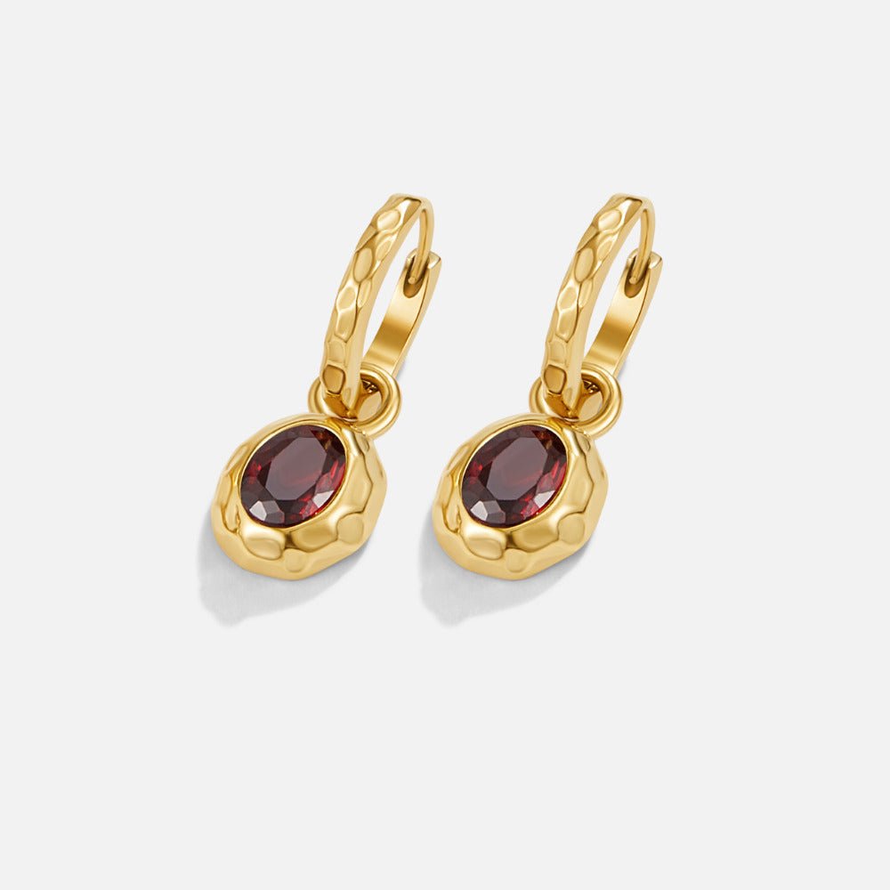Vintage Deep Red Hoop Earrings