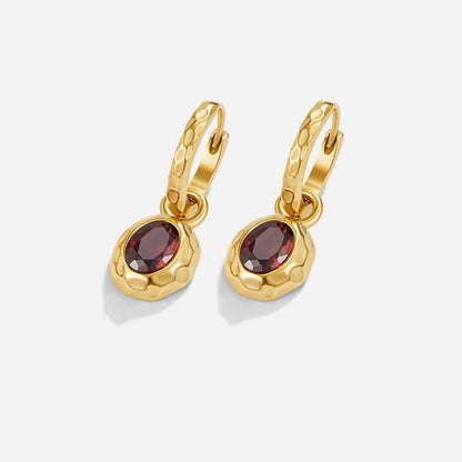 Vintage Deep Red Hoop Earrings