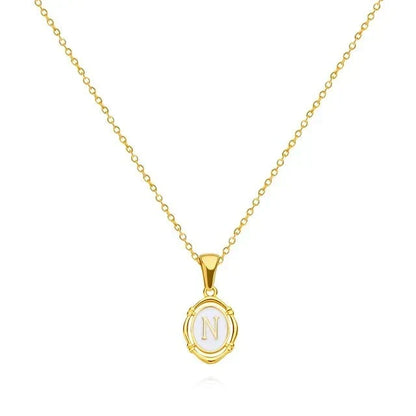 Vintage Gold-Tone Letter Necklace