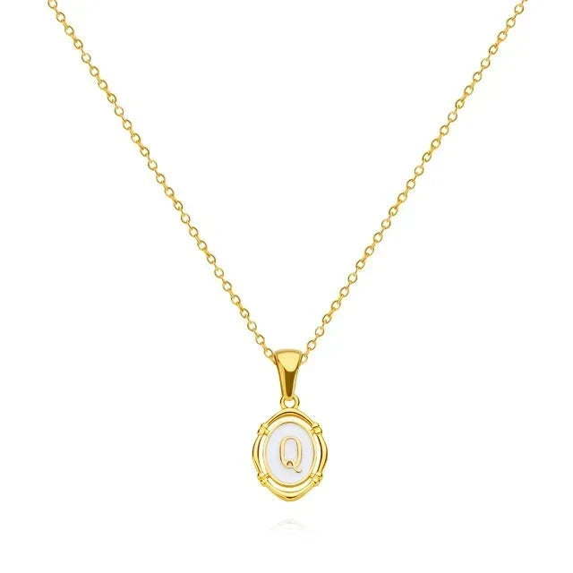 Vintage Gold-Tone Letter Necklace