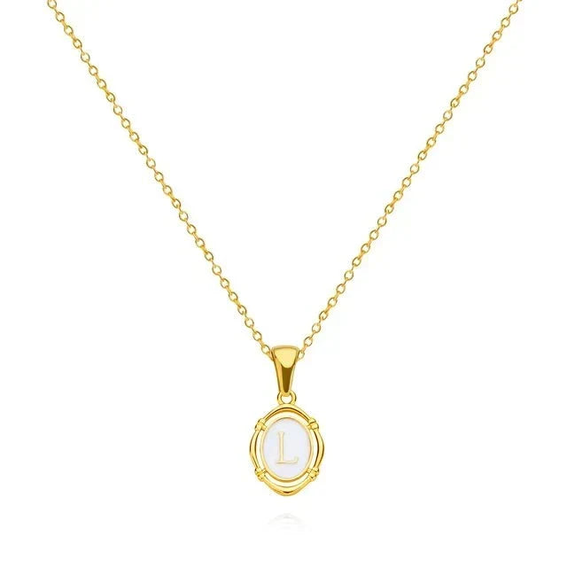 Vintage Gold-Tone Letter Necklace