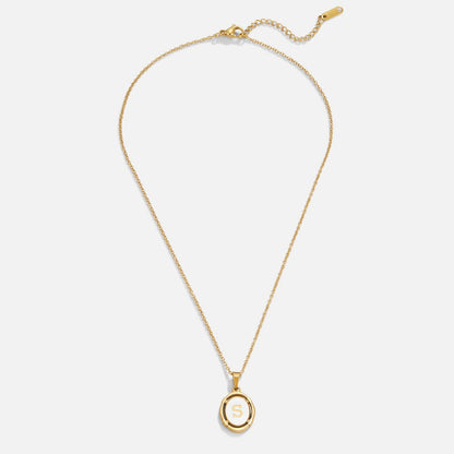Vintage Gold-Tone Letter Necklace